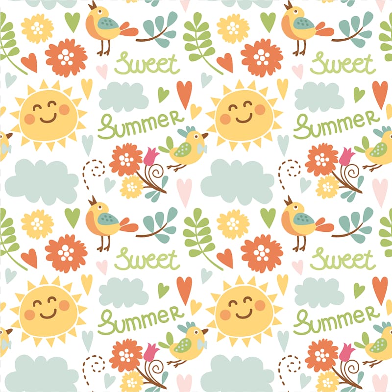 Sweet Summer , Summer Euclidean , Cartoon seamless background summer element transparent background PNG clipart