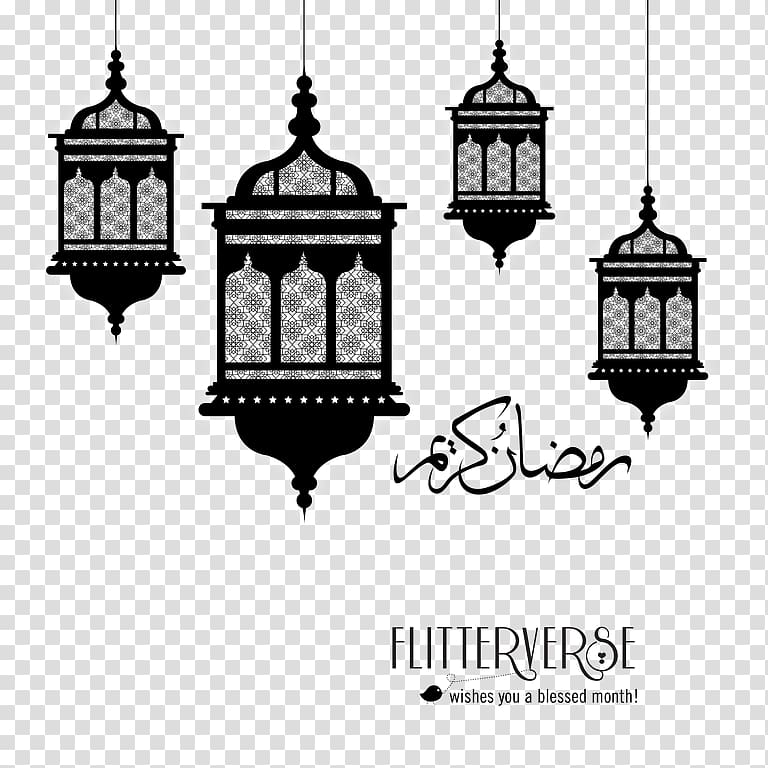 four Flitterverse lantern silhouette, Quran Light Ramadan Fanous Islam, light transparent background PNG clipart