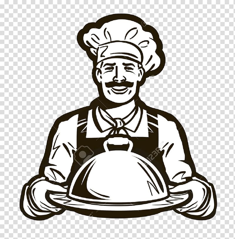 chef sketch art, Cafe Catering Logo , chef hat transparent background PNG clipart