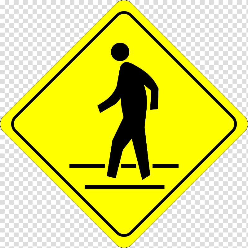 Traffic sign Warning sign Pedestrian crossing Zebra crossing , crossing transparent background PNG clipart