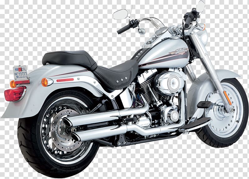 Exhaust system Harley-Davidson Super Glide Softail Harley-Davidson FLSTF Fat Boy, motorcycle transparent background PNG clipart