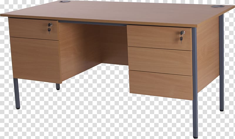 Table Pedestal desk Drawer Furniture, office desk transparent background PNG clipart