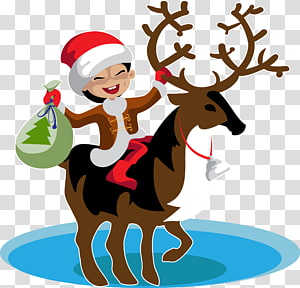 Reindeer Drawing Illustration, Christmas transparent background PNG clipart thumbnail