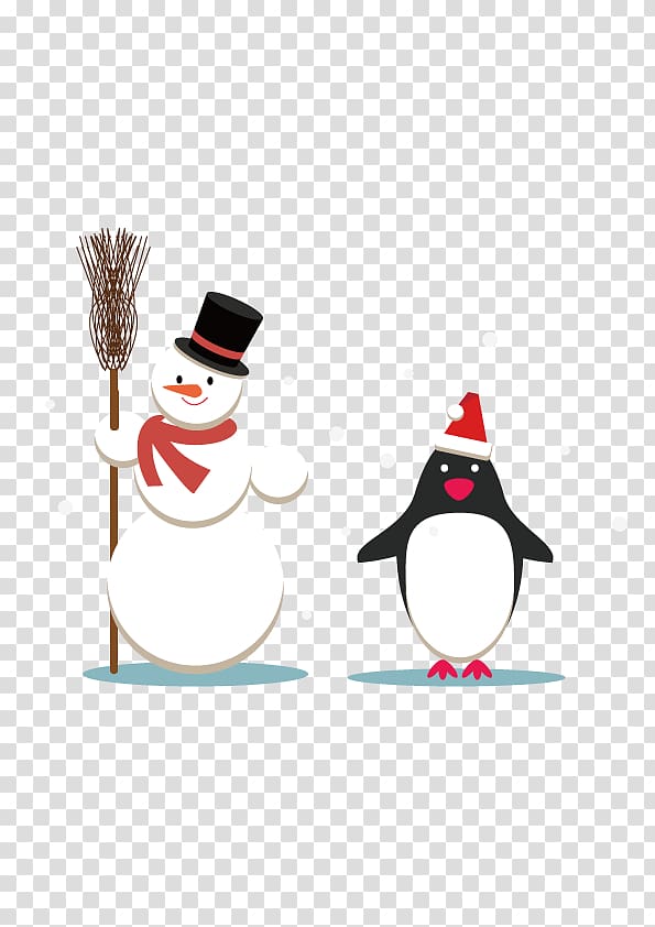 Penguin Santa Claus Snowman Christmas, snowman and penguin transparent background PNG clipart