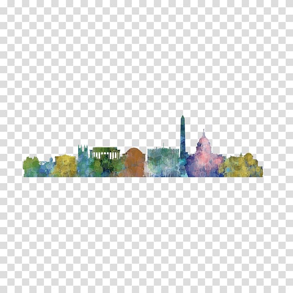 Washington, D.C. Skyline Cityscape Art, city skyline transparent background PNG clipart