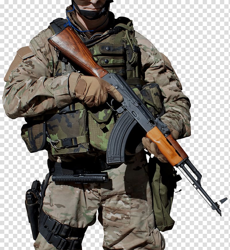 AK-47 Soldier Special forces Assault rifle, soldiers transparent background PNG clipart