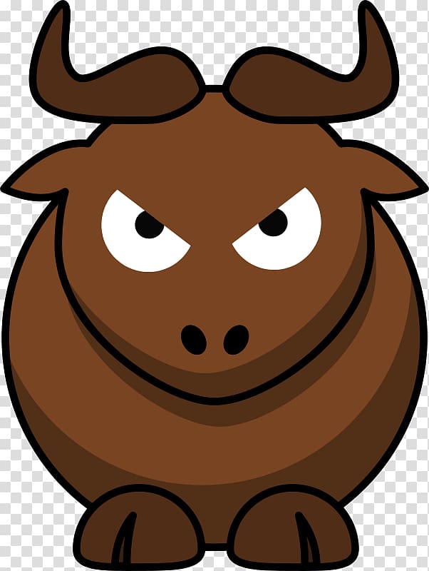 Blue wildebeest Cartoon Antelope , Angry Pics transparent background PNG clipart