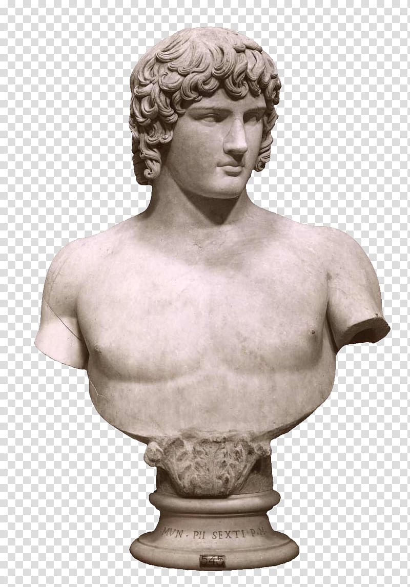 man bust statue, Antinous Vatican Museums Pio-Clementino museum Hermes Bust, statue transparent background PNG clipart