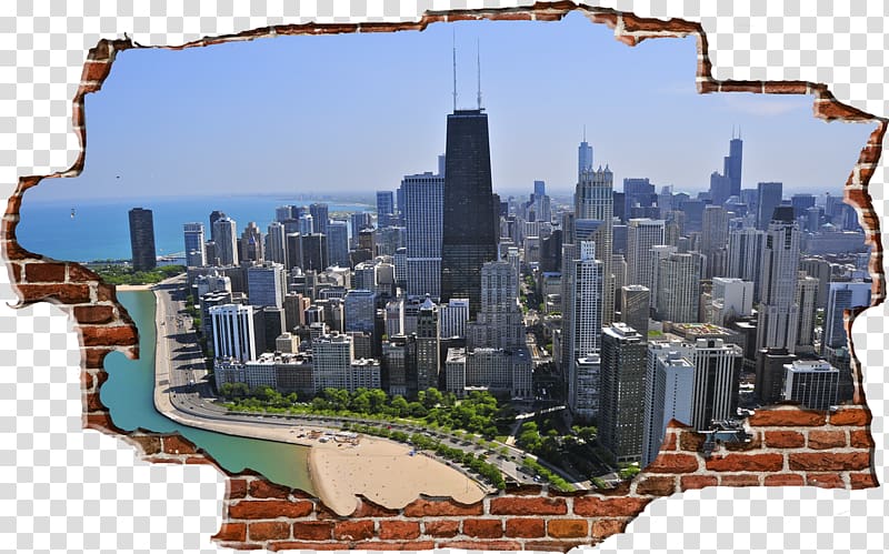 Uptown Business Wall decal Chicago Skyline Art, Chicago Skyline transparent background PNG clipart