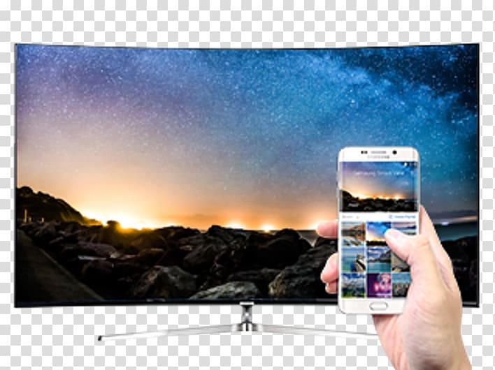 4K resolution Samsung Ultra-high-definition television LED-backlit LCD, continental streamer transparent background PNG clipart