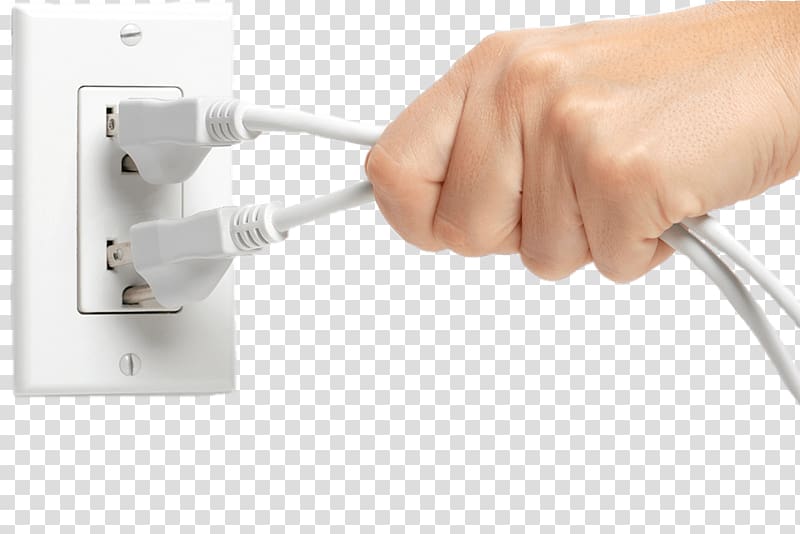 Person unplugging cables, Hand Unplugging Plugs transparent background ...