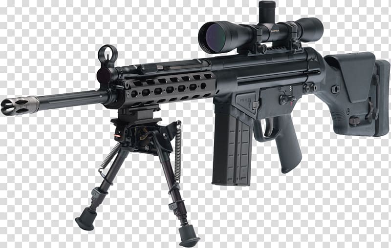 Sniper rifle Firearm PTR 91, assault riffle transparent background PNG clipart