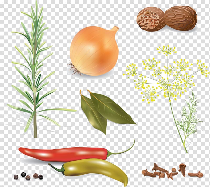 Spice Herb Food, A variety of vegetables transparent background PNG clipart