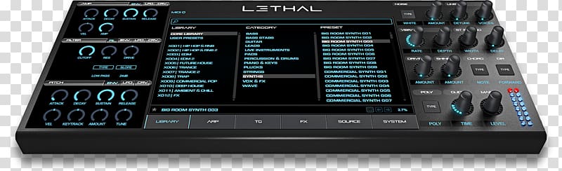 Virtual Studio Technology Sound Synthesizers Software synthesizer Rompler, lethal transparent background PNG clipart