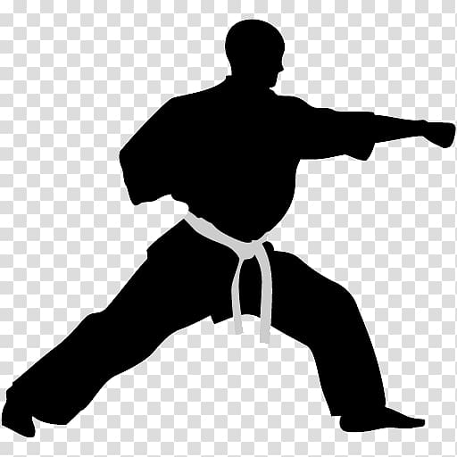 man practicing martial arts illustration, Karate Martial arts Punch Icon, Karate action figures transparent background PNG clipart