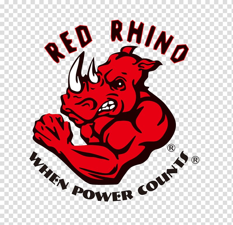 White rhinoceros Red graphics , red skull logo transparent background PNG clipart