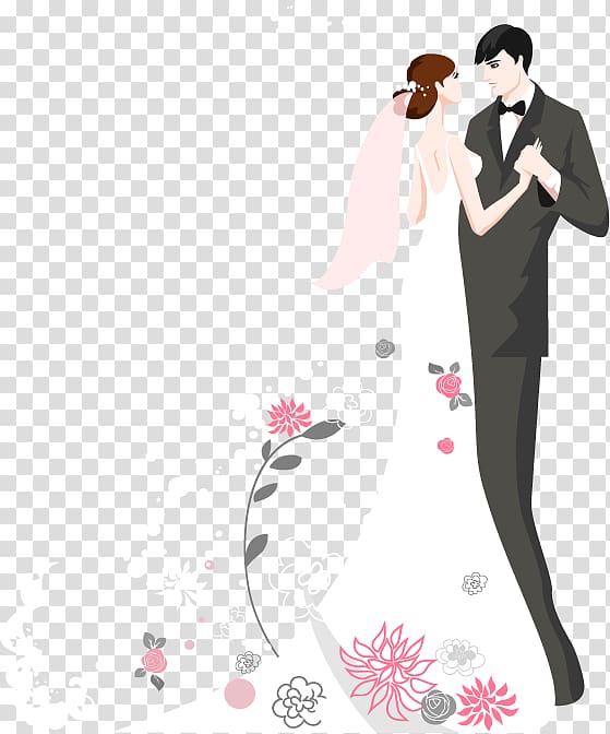 newly wed couple , Wedding invitation Adobe Illustrator Illustration, wedding transparent background PNG clipart