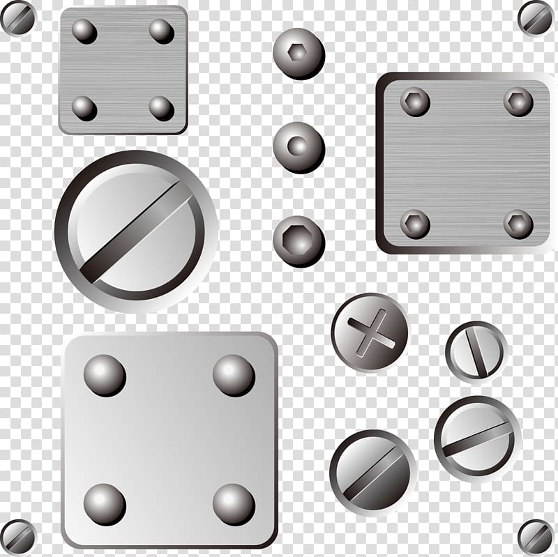 variety of gray bolt collage, Steel Nut Metal Screw, Screws transparent background PNG clipart