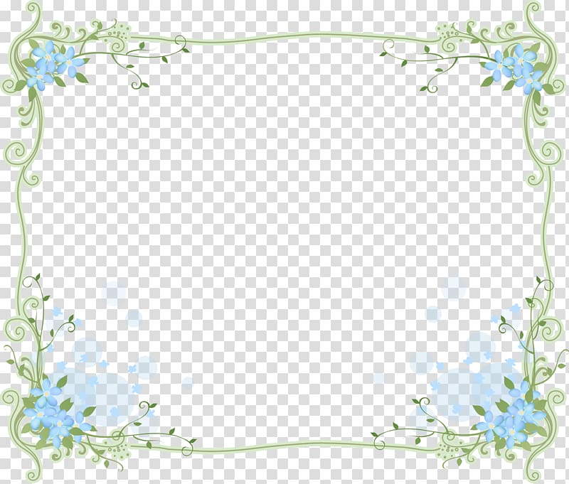 yellow and green floral border art, Floral design Blue Frames Flower , flower transparent background PNG clipart