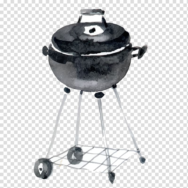 Barbecue grill Watercolor painting Grilling, Ink pot map transparent background PNG clipart
