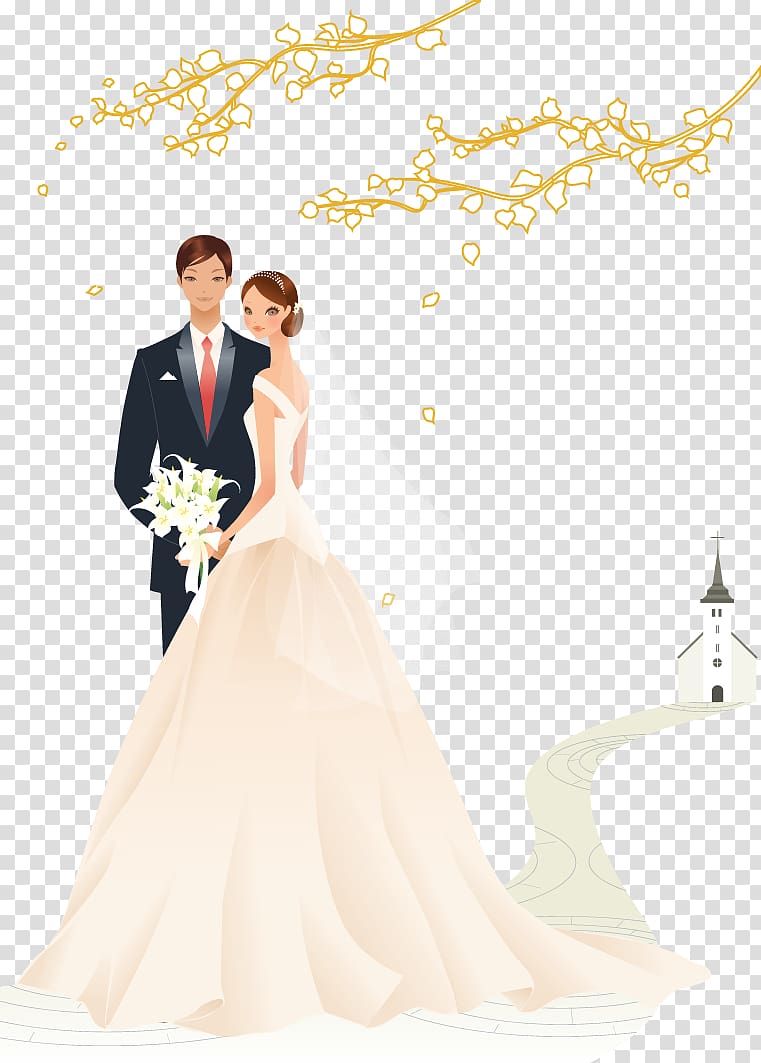 wedding couple illustration, Wedding Bridegroom Marriage , Wedding transparent background PNG clipart