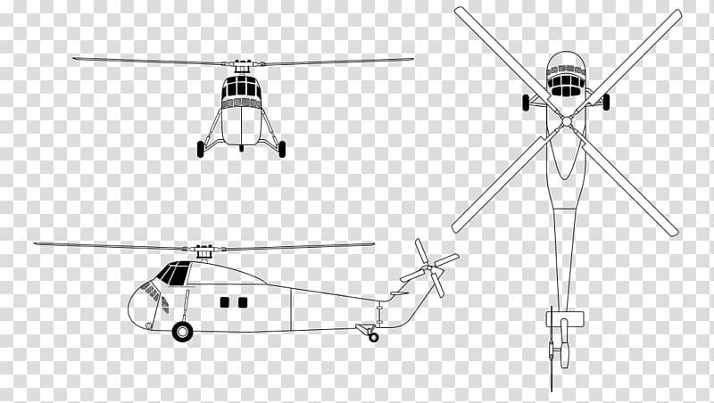 Sikorsky H-34 Sikorsky H-19 Chickasaw Helicopter rotor Aircraft, helicopter transparent background PNG clipart