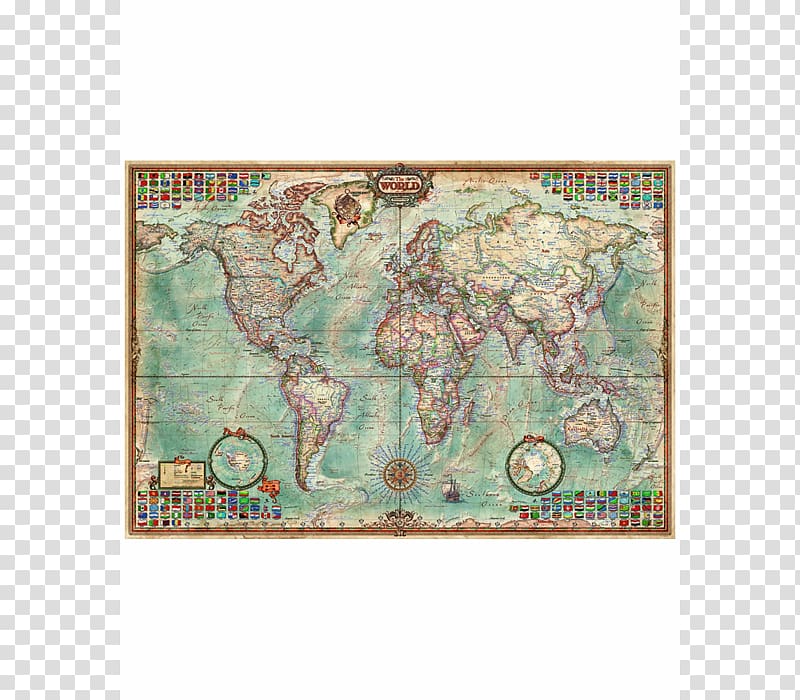 Jigsaw Puzzles World map Educa Borràs, world map transparent background PNG clipart