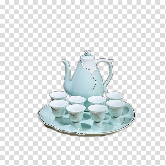 Coffee cup Ceramic, ELEMENTS Longquan Wine Set transparent background PNG clipart