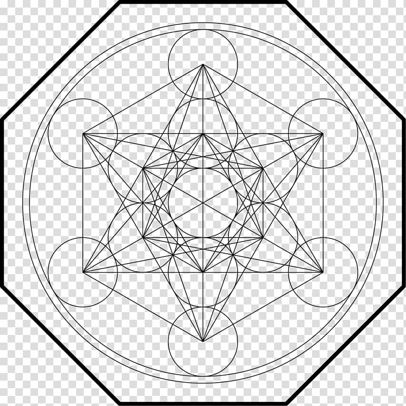 Metatron's Cube Sacred geometry Overlapping circles grid, Metatron transparent background PNG clipart