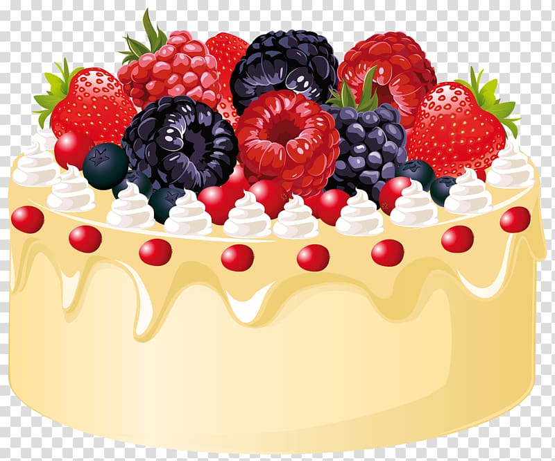 cake with raspberry and strawberry toppings illustration, Fruitcake Wedding cake Birthday cake , Fruit Cake with Candle transparent background PNG clipart
