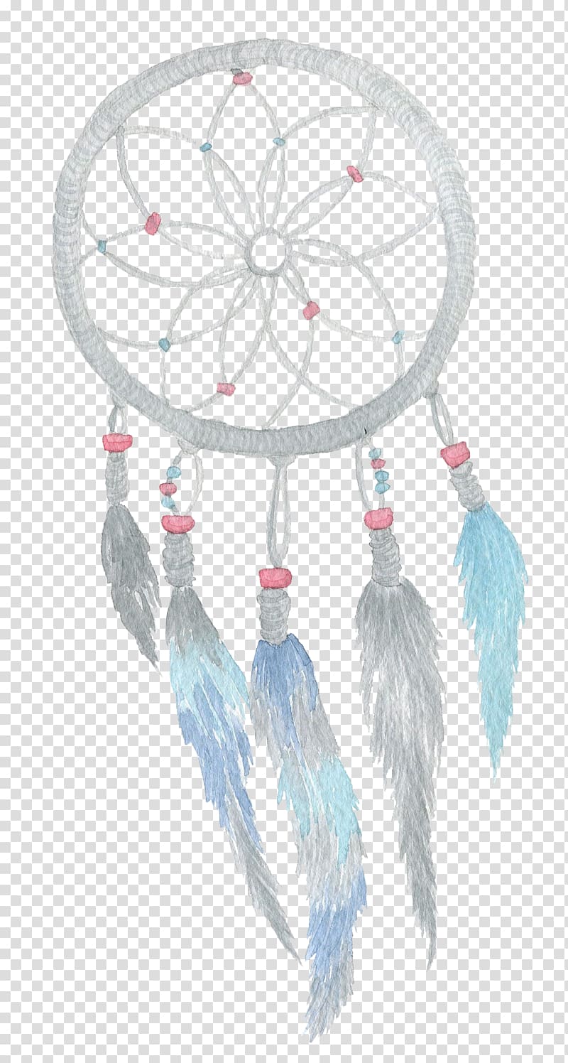 brown and pink dreamcatcher illustration, Dreamcatcher Watercolor painting, Hand-painted dream catcher transparent background PNG clipart