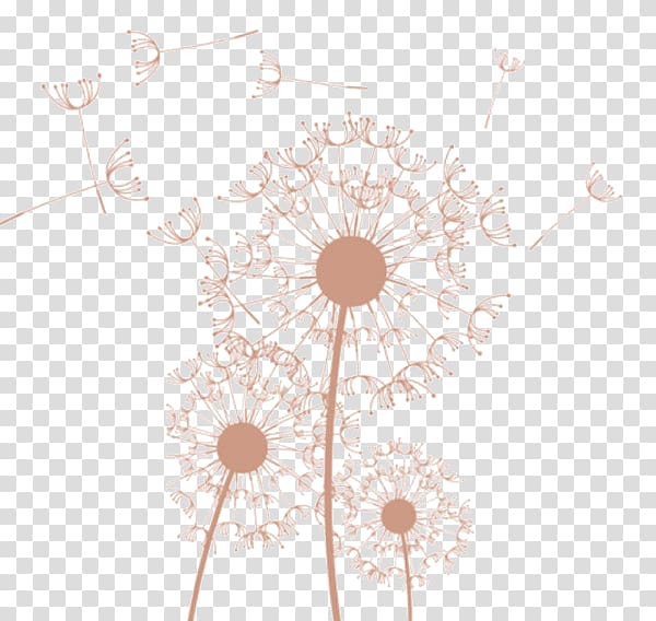 brown dandelion flowers art, Wedding invitation Template Pattern, Dandelion transparent background PNG clipart