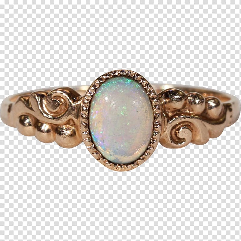 Opal Ring Bracelet Antique Solitaire, ring transparent background PNG clipart