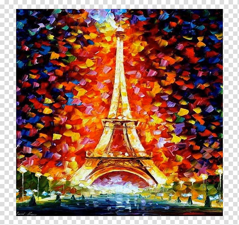 Eiffel Tower Oil painting Art, eiffel tower transparent background PNG clipart