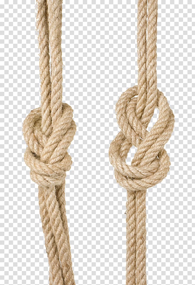 two brown twisted ropes, Knot Ship Rope Sailor , Two rope transparent background PNG clipart