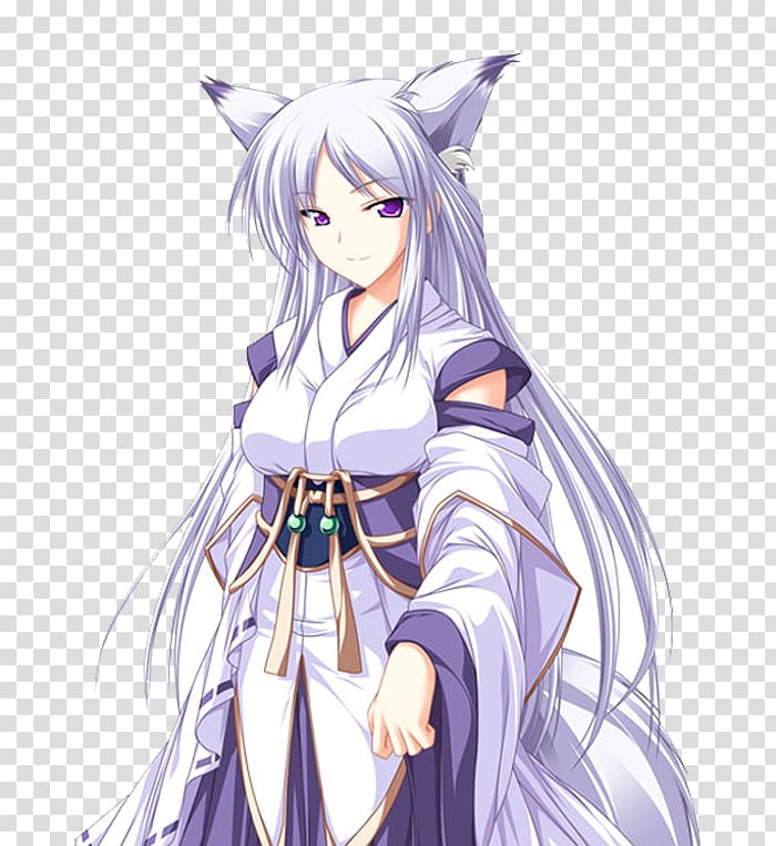 Kitsune Anime Nine-tailed fox Female, Anime transparent background PNG clipart