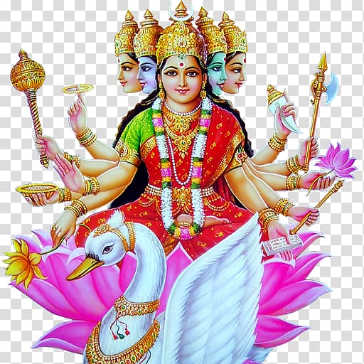 Hindu God illustration, Gayatri Mantra Devi Vedas, lakshmi mata transparent background PNG clipart