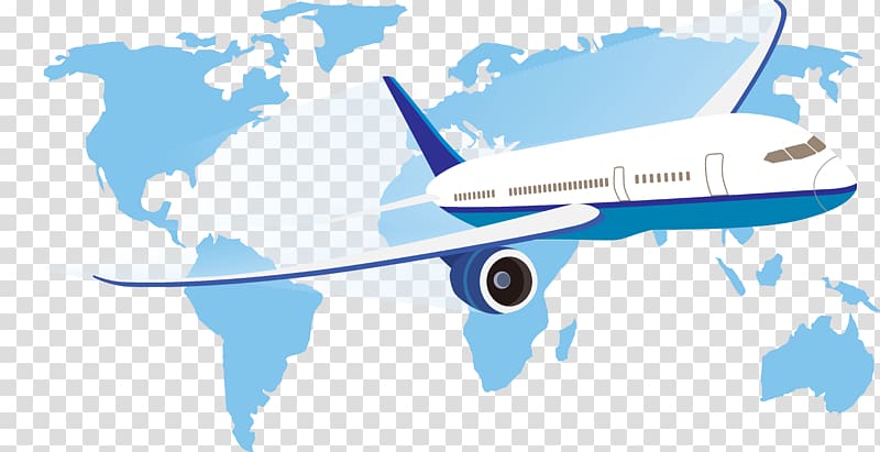 white airliner illustration, World map Globe Simple English Wikipedia, Aircraft navigation and maps transparent background PNG clipart