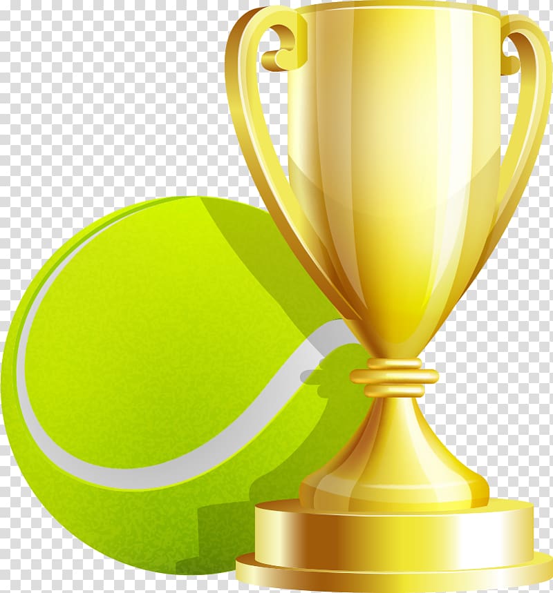 Tennis ball Trophy Cup, trophy and tennis transparent background PNG clipart