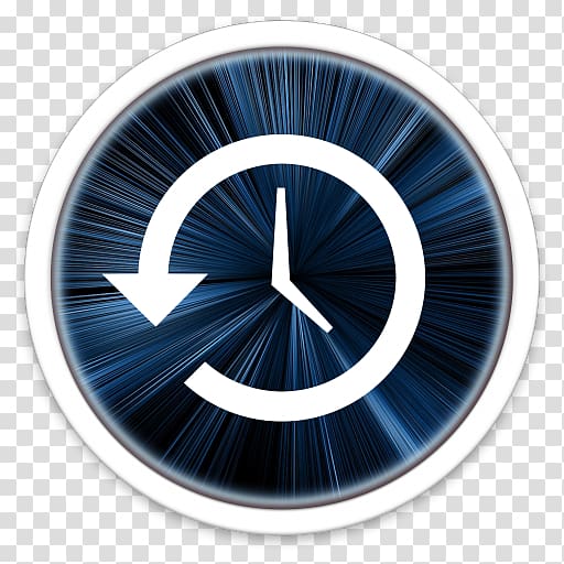 white and blue clock logo illustration, hardware font, Time Machine transparent background PNG clipart