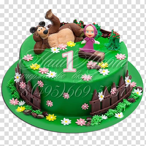 Torta Cupcake Masha Birthday cake Bear, bear transparent background PNG clipart