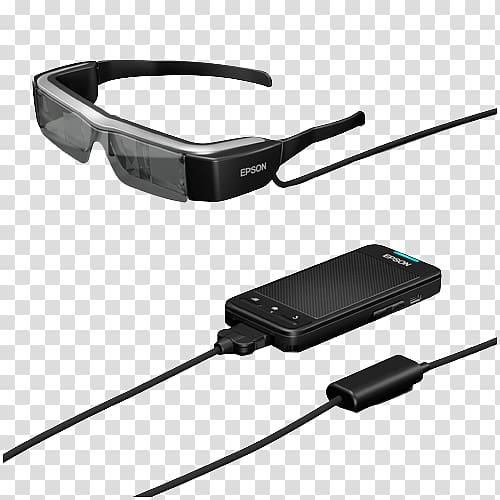 Head-mounted display Smartglasses Epson Google Glass Augmented reality, periphery transparent background PNG clipart