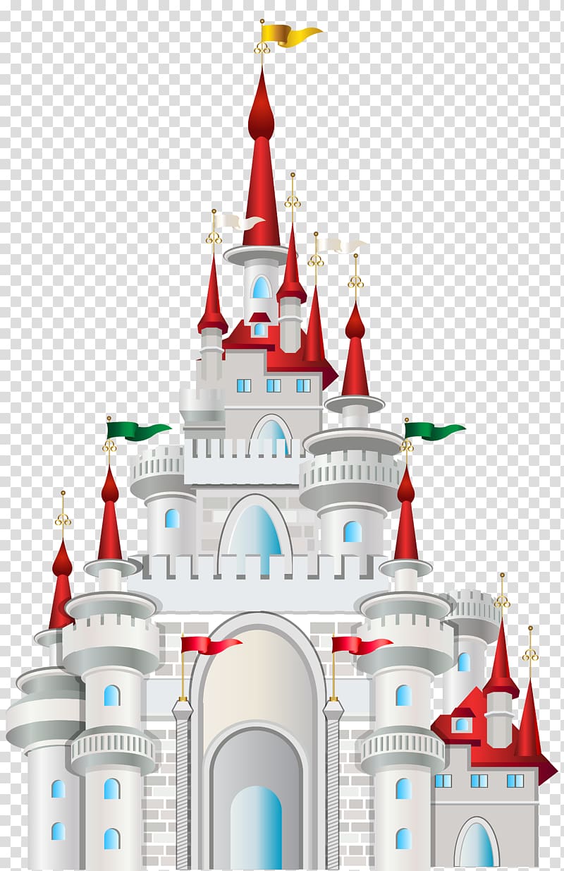 gray and red castle illustration, Cinderella Castle , White Castle transparent background PNG clipart