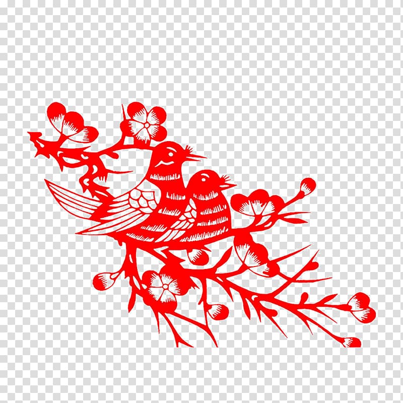 Chinese paper cutting Papercutting Tradition Art, Paper-cut duck transparent background PNG clipart