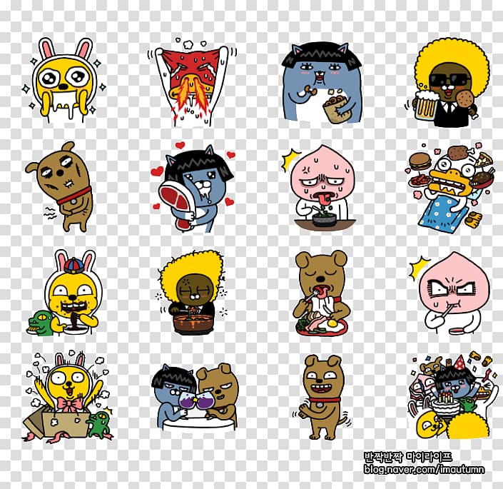 Messenger Emojis , Kakao Friends KakaoTalk Emoticon Sticker, kakaofriends transparent background PNG clipart