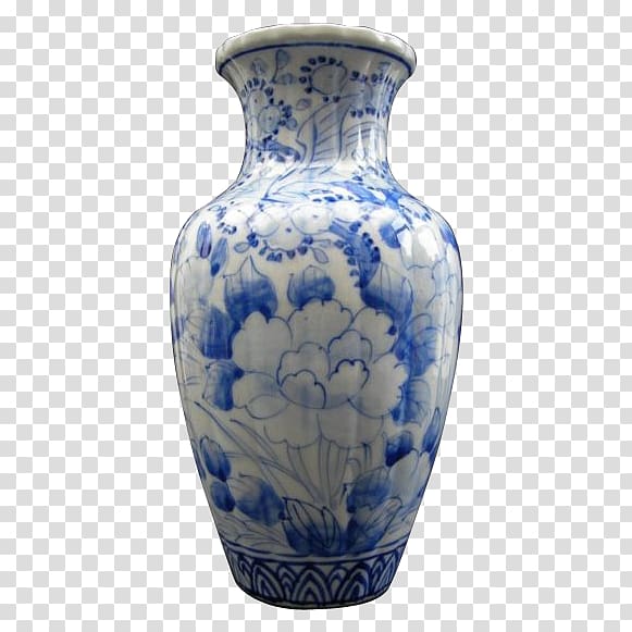 Vase Blue and white pottery Seto Porcelain Imari ware, vase transparent background PNG clipart