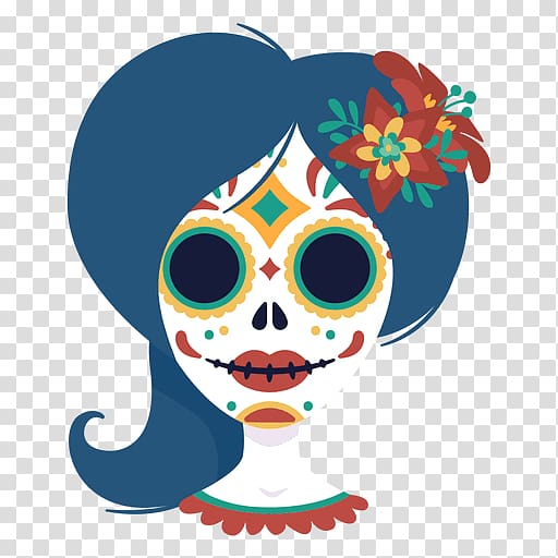 La Calavera Catrina Day of the Dead Death Skull, woman day transparent background PNG clipart