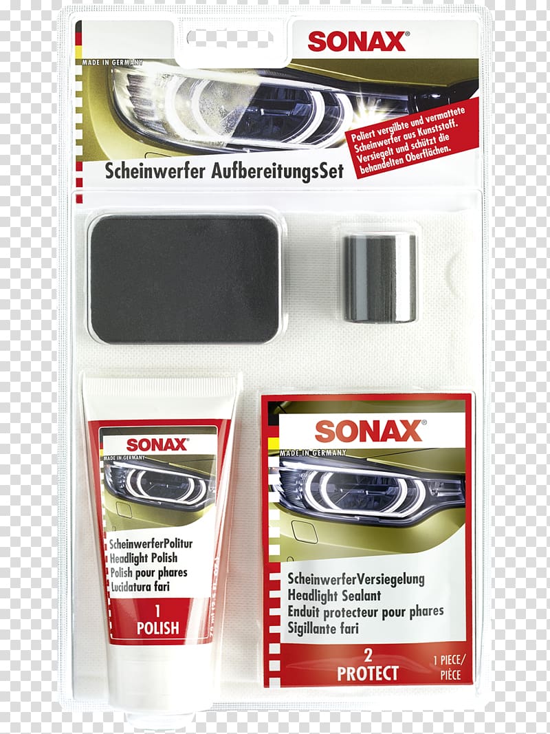 Sonax Car Polishing Cleaning Motor vehicle, HEADLIGHT RESTORATION transparent background PNG clipart