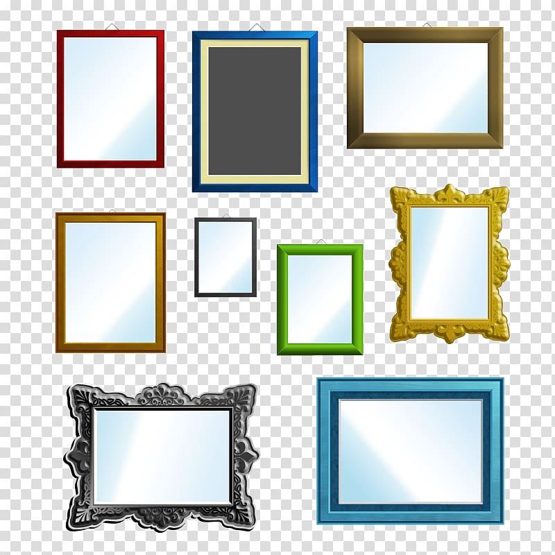 frame, Rectangular mirror and frames transparent background PNG clipart