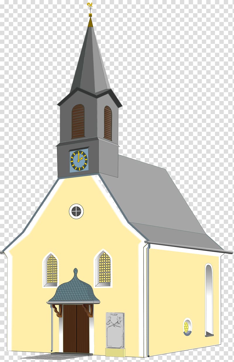 yellow and gray church , Small Village Church transparent background PNG clipart